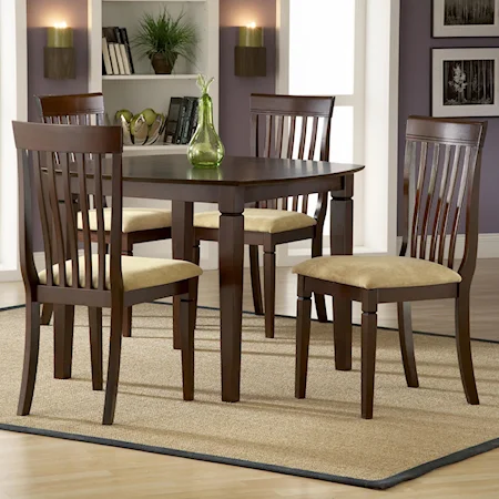 5-Piece Dining Set with Slat Chairs